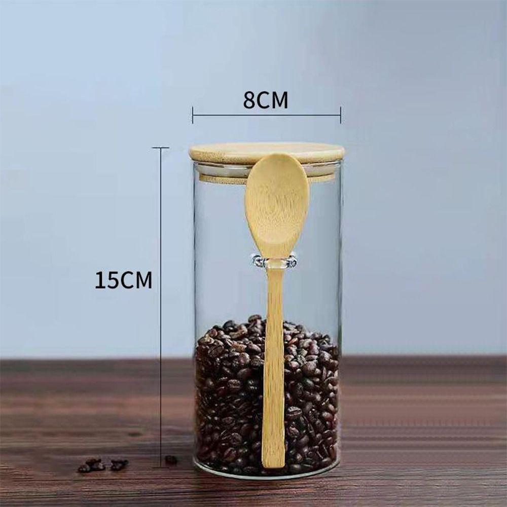 

Прозрачная герметичная банка с бамбуковой крышкой, органайзер для станции кофе-бара, кухонные принадлежности 03