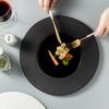 High-End Black Western Food Plate Creative Ceramic Plate Wedding Dining Plate Light Luxury Steak Plate Hotel Plate Tableware