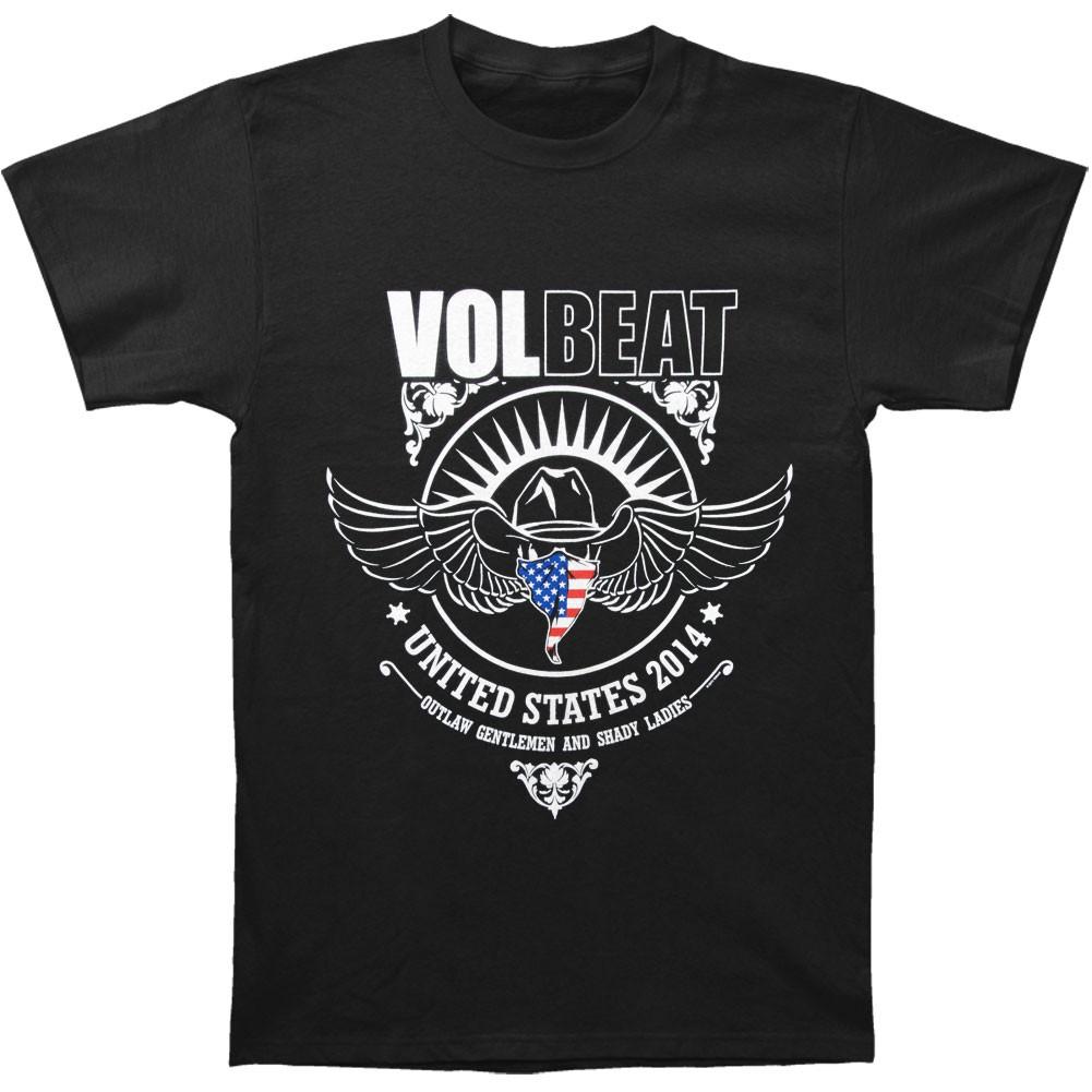 Men s Volbeat USA Skullwings Crest T-shirt Small Black L