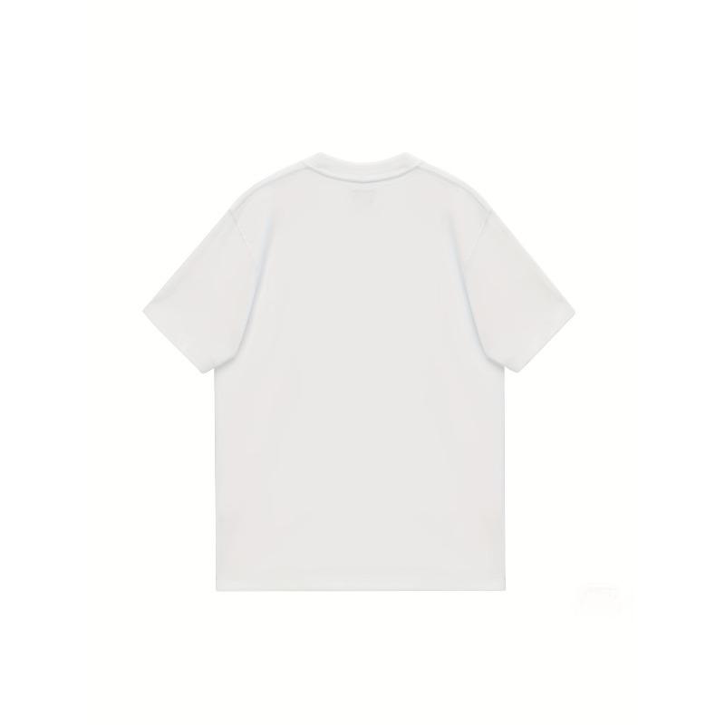 T-shirt Blanc & Rouge Imprimé Cœur LOVE pour Femme Décontracté Col Rond Manches Courtes Printemps Été Saint-Valentin Haut