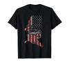 Patriotic American Flag Bass Fishing Gift Fishing Rod T-Shirt_