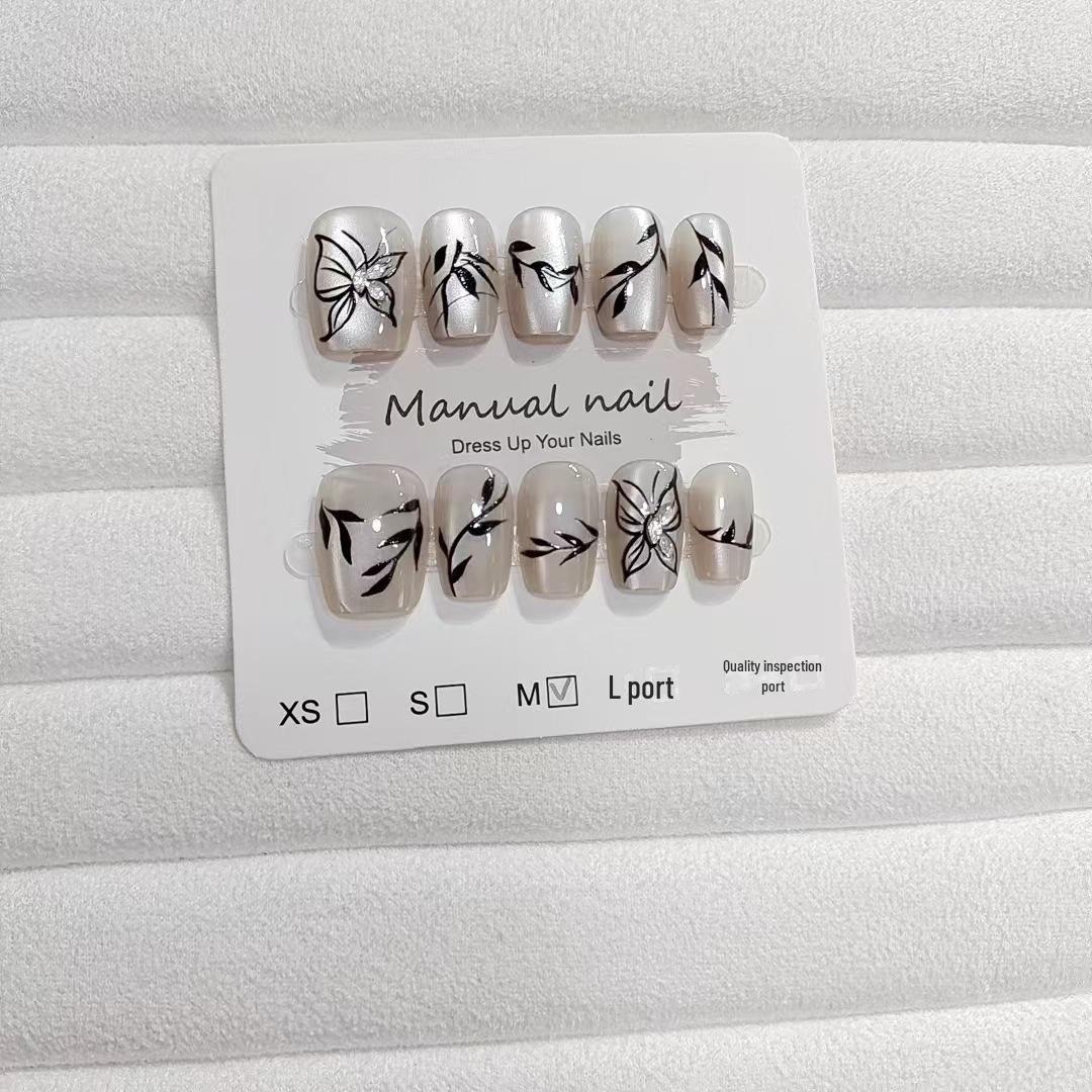 

Набор из 10 ногтей в виде бабочки из листьев ивы и кошачьего глаза S082 Willow Leaf Butterfly (without tool kit); M