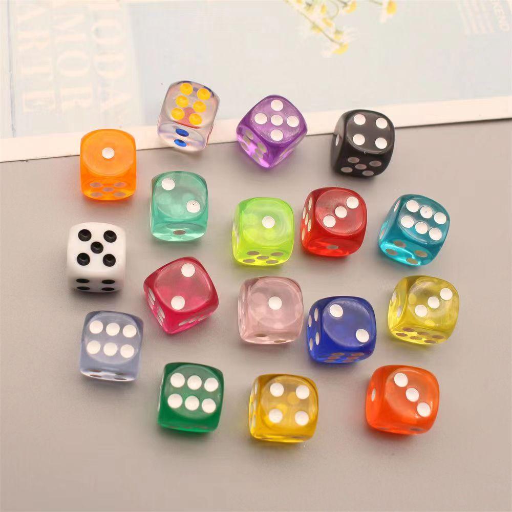 10-30pcs Transparent Acrylic 6-Sided 14mm Dice Club/Party/Family Board Game Drinking Dice Six Sided Sieve Interactive Toy