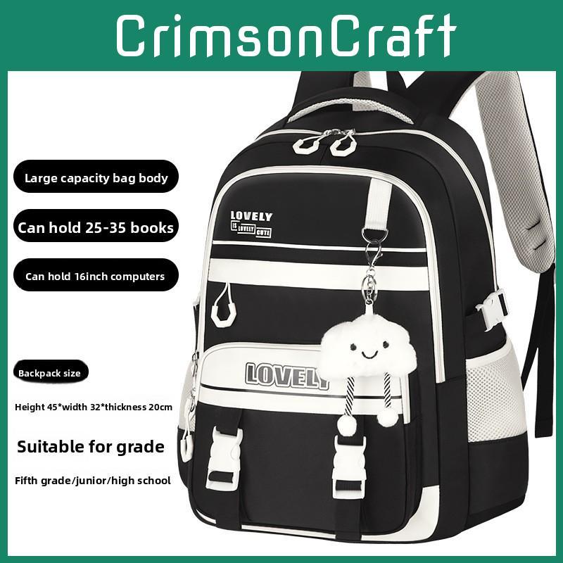 Girls School Backpack With Breathable Waterproof Polyester For Middle School Students