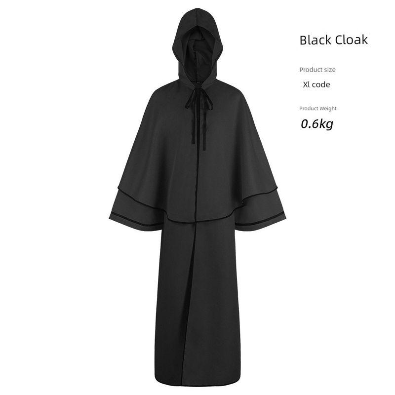 Medieval Cosplay Costume, 5-Color Hooded Robe, Monk Robe, Cape, Long-Sleeved Cosplay, Death Cosplay Costume
