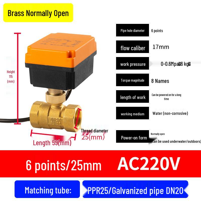 Mini Electric Ball Valve: Two-Way Threaded, Underwater & Waterproof, 220V/24V/12V