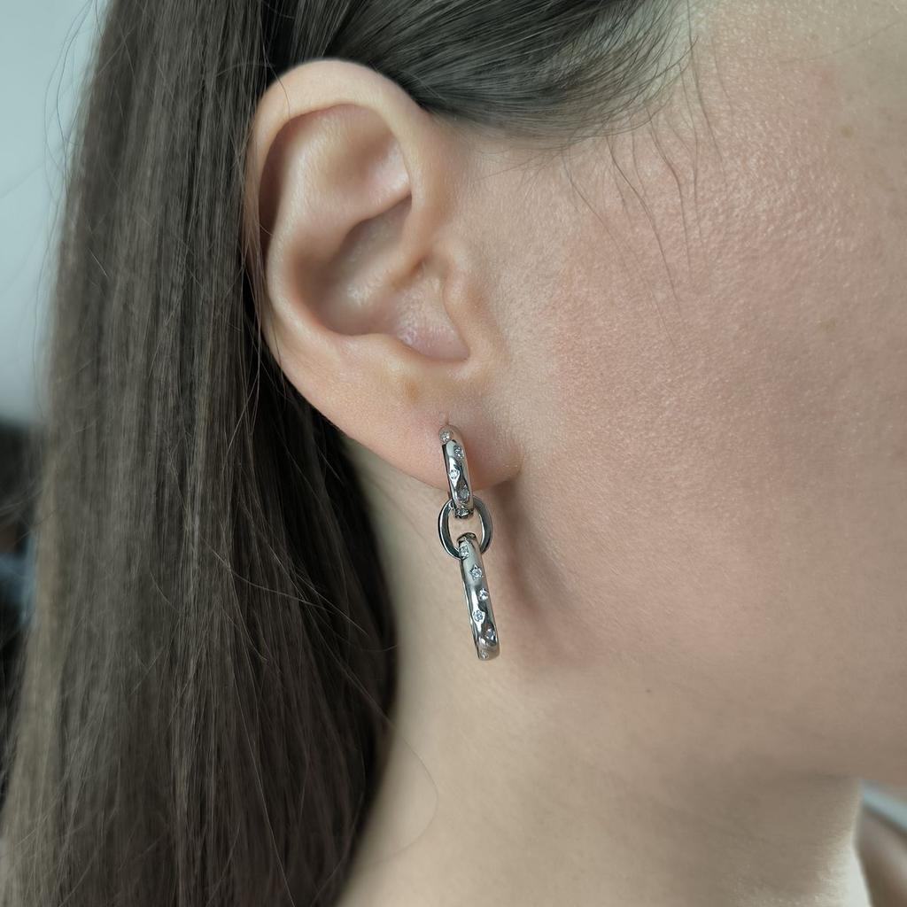 Silver Earrings with Cubic Zirkonia (2193470)