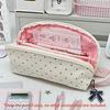Polka Dot Shell Pencil Case Large Capacity Nylon Pen Bag Kawaii Cute Handheld Stationery Organizer For Girls Student Makeup Bag