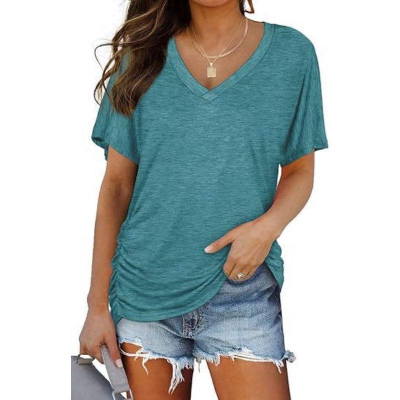 Women's Striped  T-Shirts (women’s) Printed Fashion Gradient Short Sleeved Casual V-neck T-shirt for Women