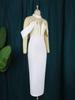 Vintage Spitze Lange Kleider Frauen Sexy Durchsichtig Langarm Hohe Taille Etui Abend Cocktail Event Outfits Plus Größe Kleider für Dame