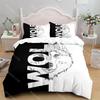 Digital Wolf Duvet_Doona Cover Set Single Twin Double Queen King Cal King Size Bed Linen Set