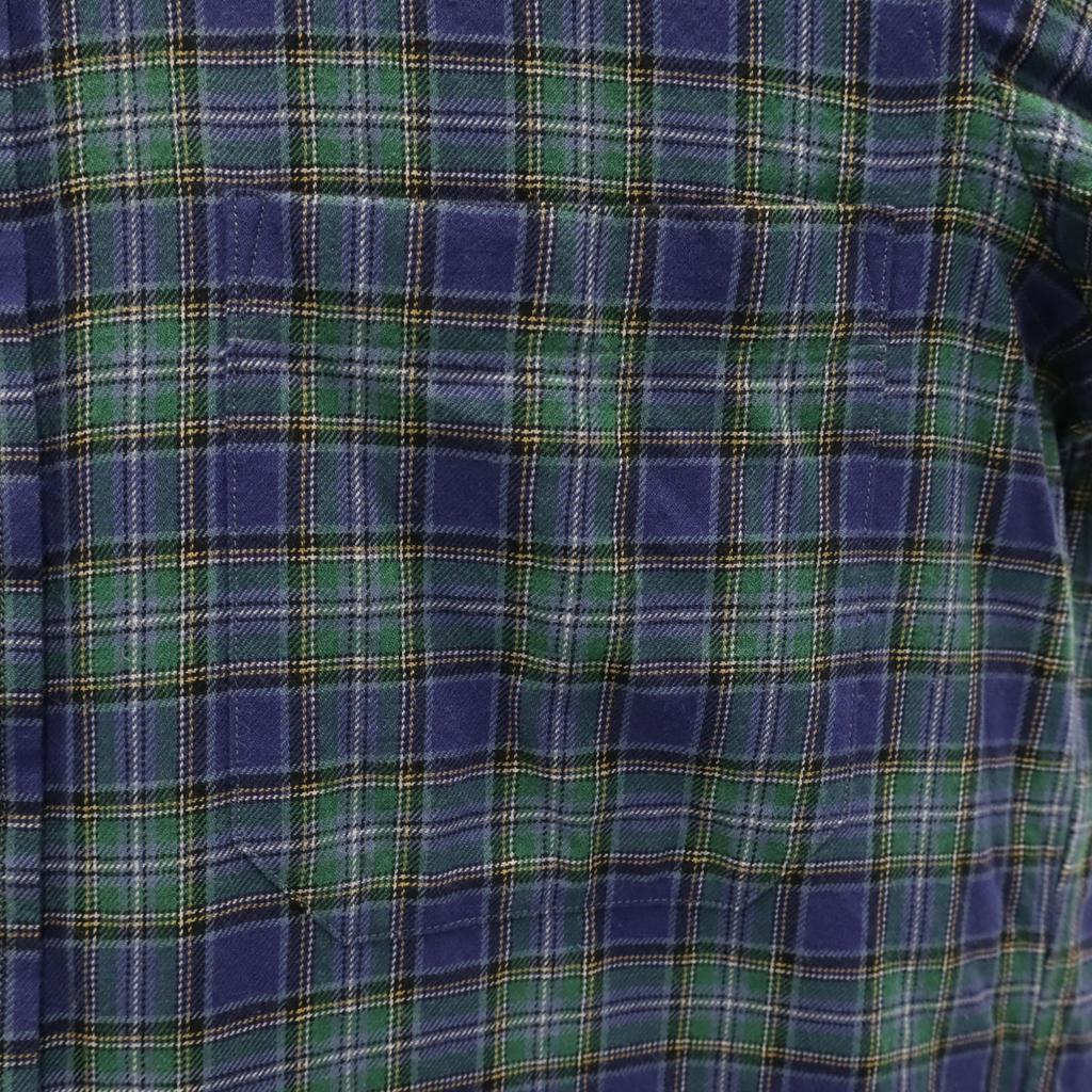 Aquascutum made in Japan Check Pattern Long sleeve shirt green Men's Used