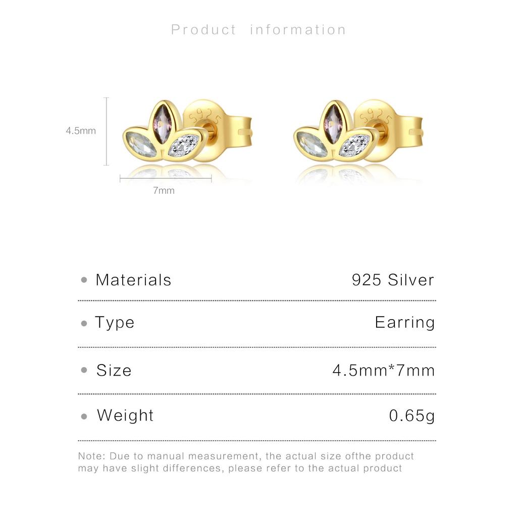 ANDYWEN 100% 925 Sterling Silber Regenbogen CZ Piercing Ohrstecker Blume Luxus Edlen Schmuck Geschenk