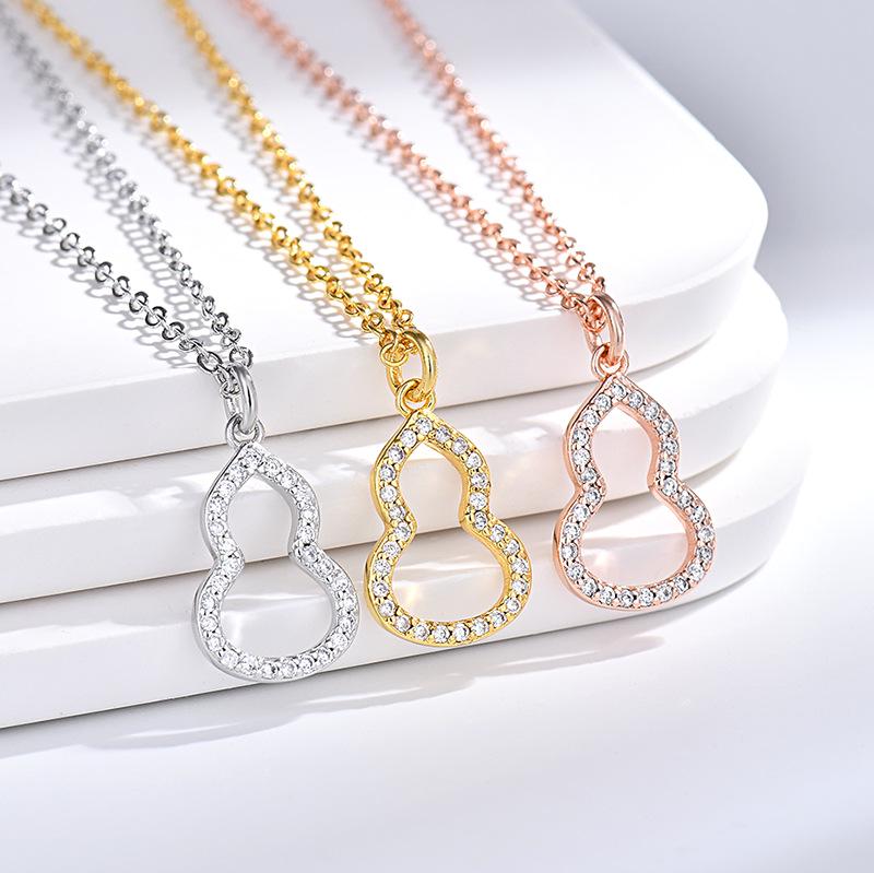 Douyin Trendige Kürbis-Halskette: Luxuriöse Damen-Klavikulkette aus Roségold mit Mikropavé-Zirkonia