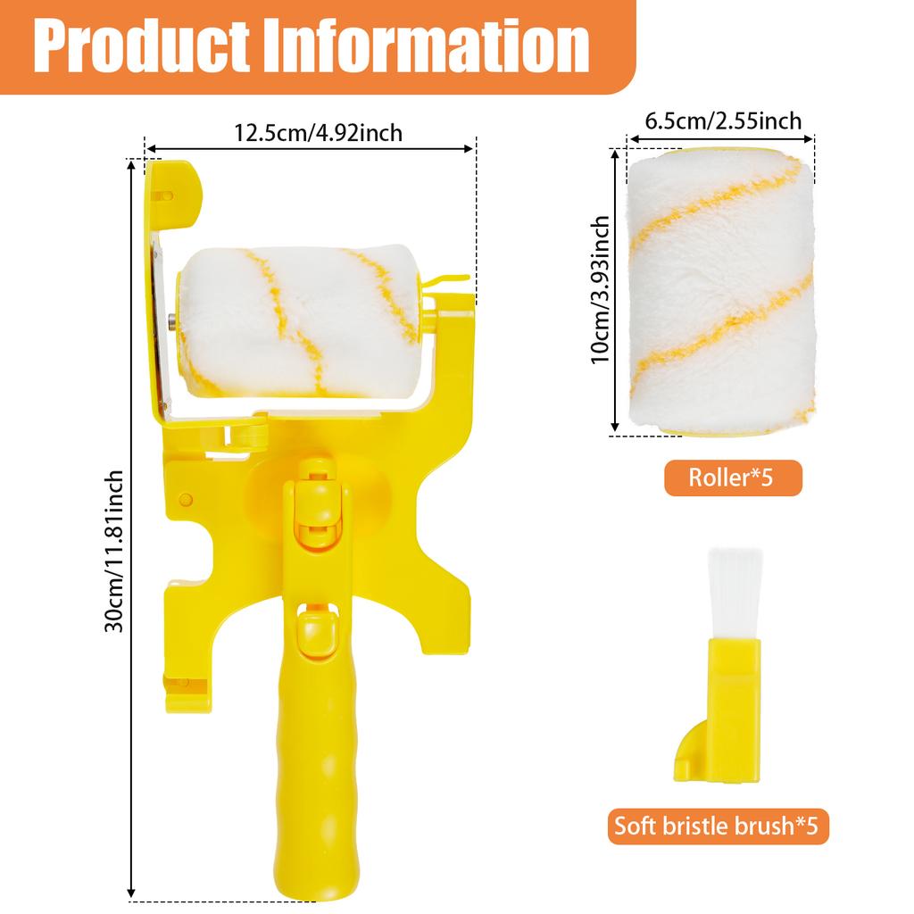 Paint Roller Set Foam Paint Roller with Handle High-Density Foam Paint Rollers Handheld Painting Brush for Door Window Ceiling