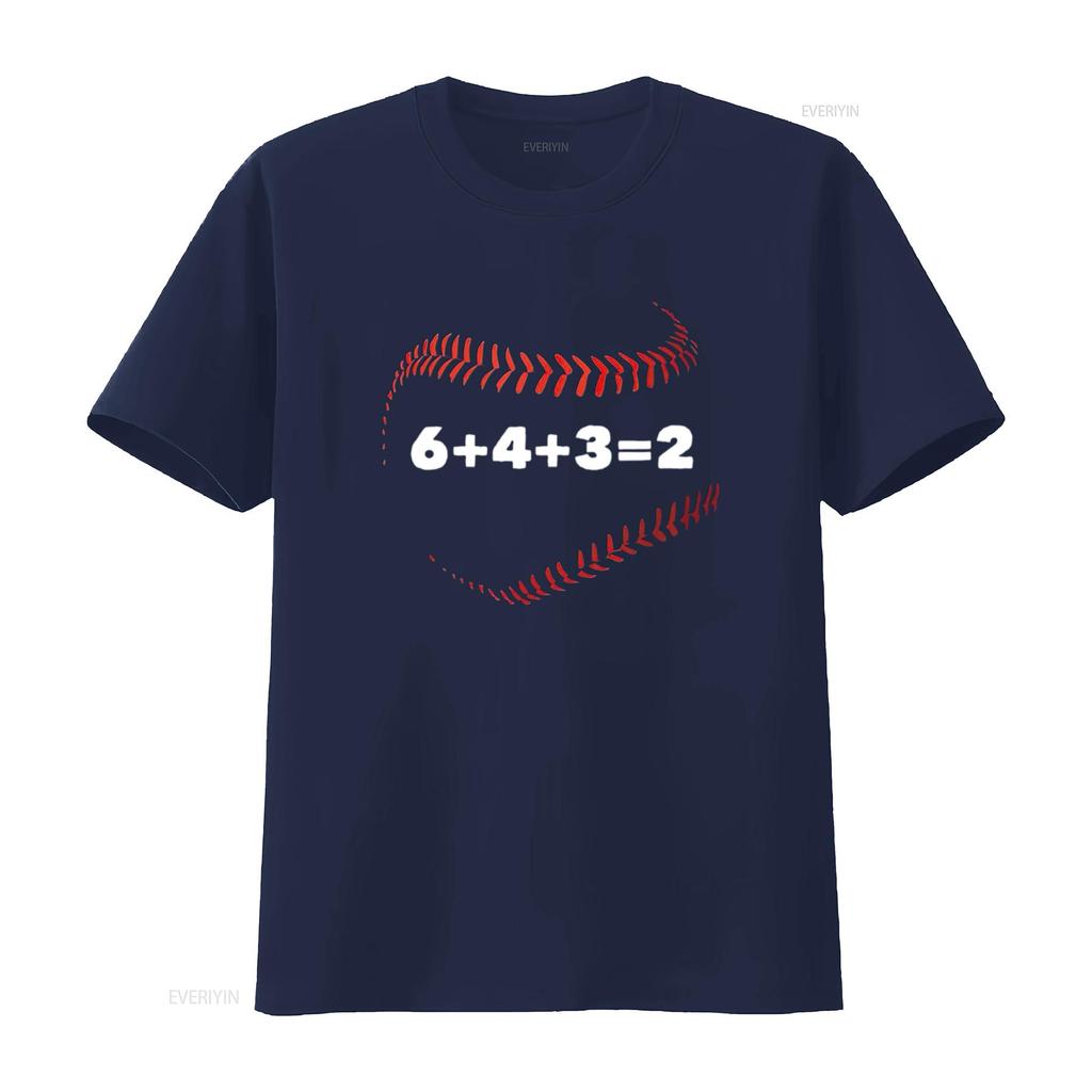 Womens 6 4 3 2 Double Play Baseball Player Saying T Shirt Black 2XL Vintage Washed Breathable Streetwear Comfortable Stylish