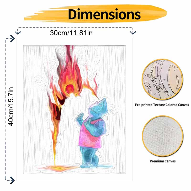 Disney Oil Paint Digital Painting Art Kit Element Water and Fire Pattern Handmade DIY Painting Kit Home Decor