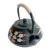 300ML 600ML 800ML Japanese Iron Tea Pot Plum and Bamboo Painted Cast Iron Kettle Boiling Water Set with Strainer Pot