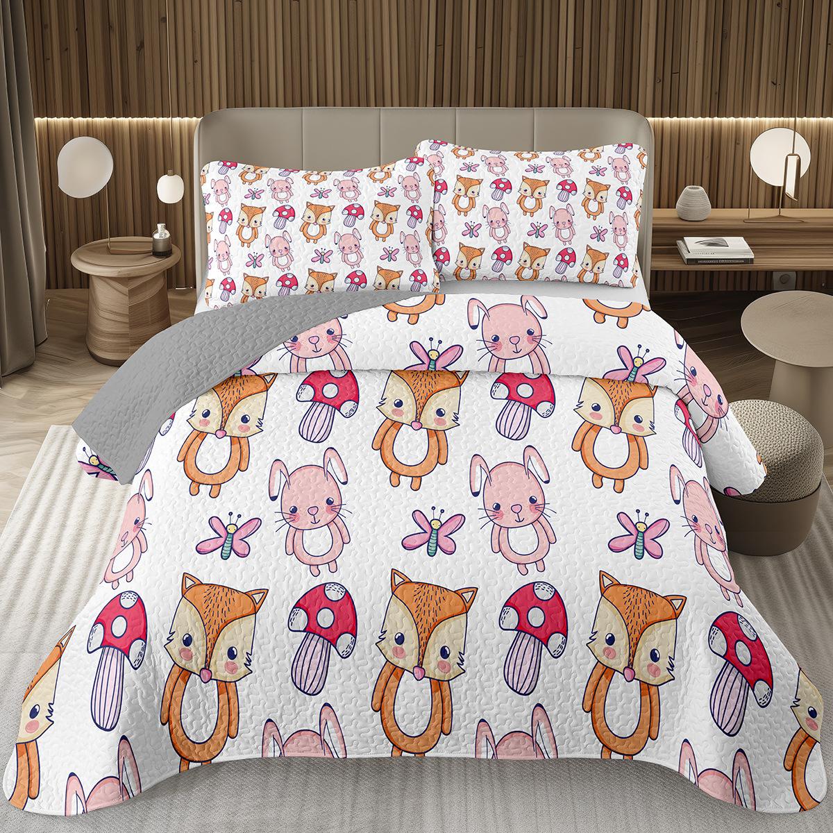 

Comforter 3D Fox Set Woodland Animal Quilt Set For Kids Boys Girls Lovely Fox Wildlife Bedding Set Twin Full Queen King Size Comforter (quilt)-EU Single(135*200cm)3pcs