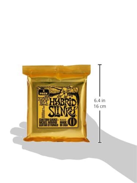 ERNIE BALL 3222 Electric Guitar Strings Hybrid Slinky [Authentic] (09-46) 3-Pack