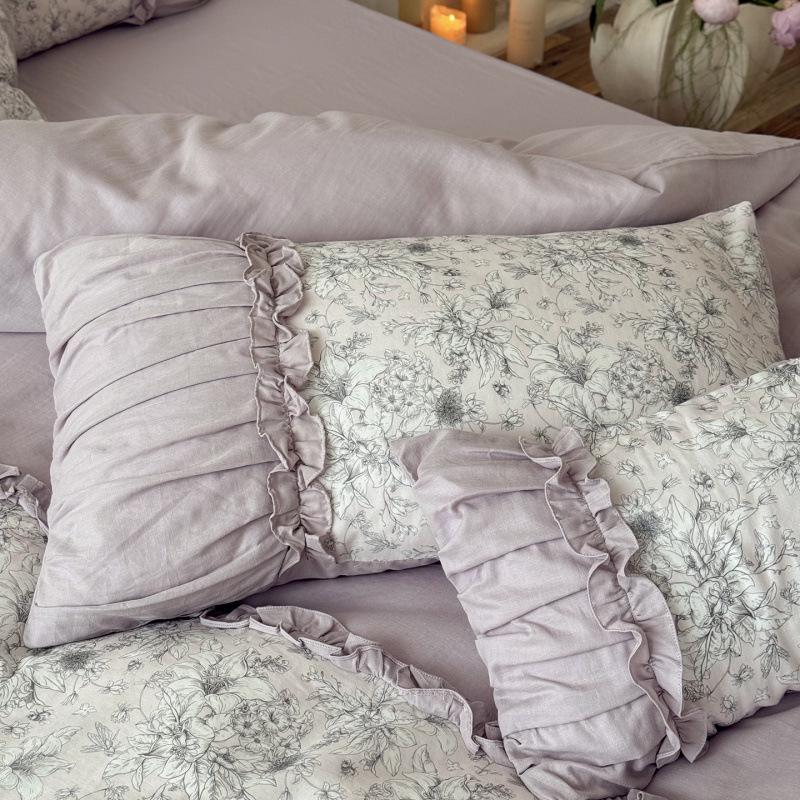 2026 Spring/Summer French Pure Cotton Double-Layer Gauze Lace Bedding Set