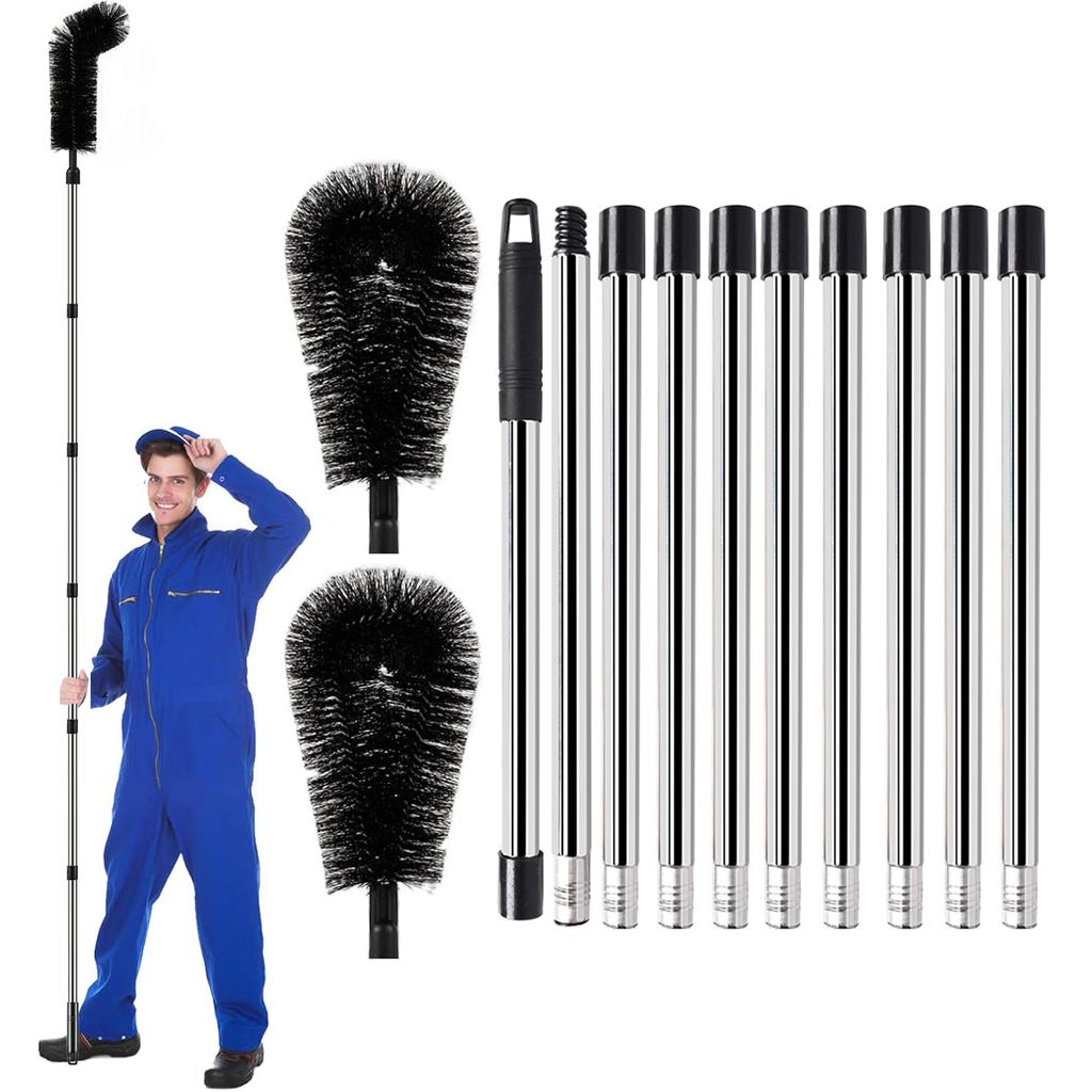 2025 New Extendable Telescopic Gutter Cleaning Brush Roofing Tool Easy Remove Sink Filter Sewer Brush for Roof Drainage