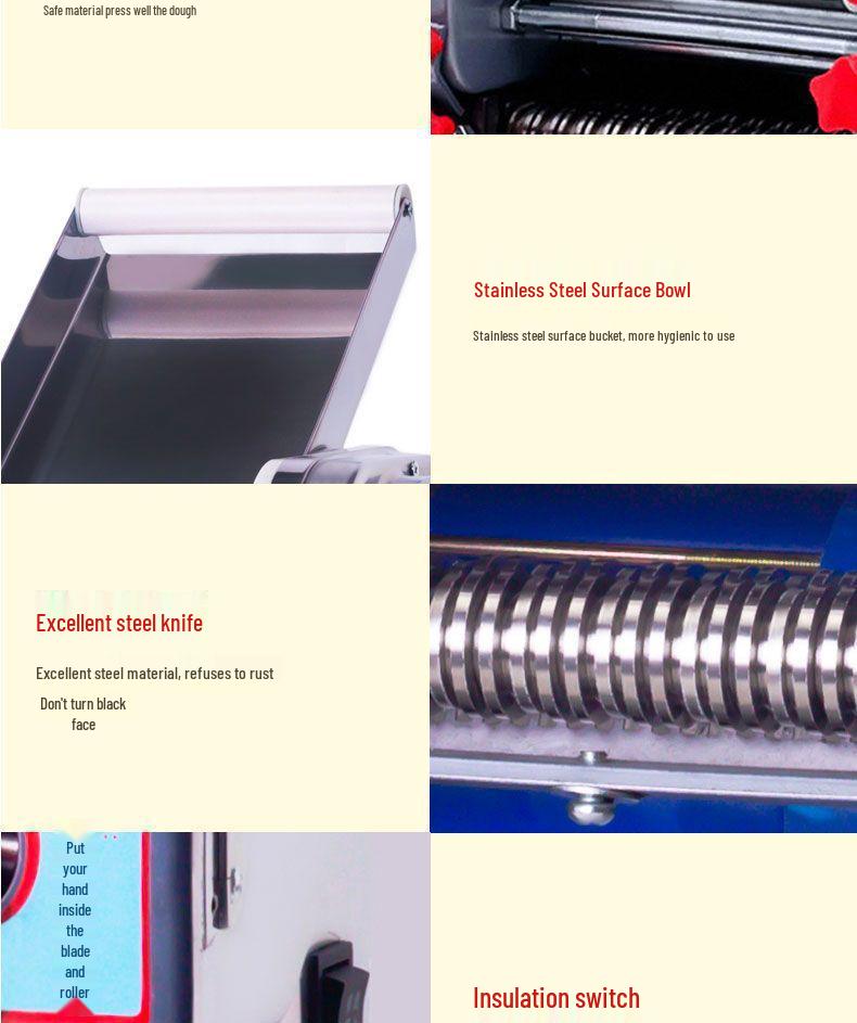 Automatic Stainless Steel Electric Dough & Noodle Press for Home & Small Business