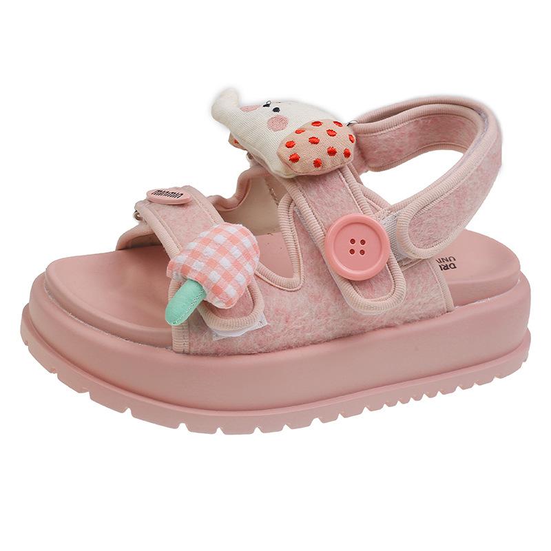 Niedliche Sandalen Damen Sommerbekleidung neue Mode lässig weiche Sohle keine müden Füße dicke Sohle erhöhend römische Strandsandalen