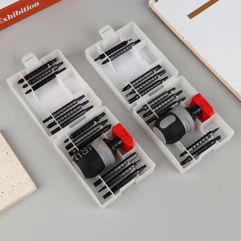 1Set Ratchet Screwdriver Set Short Shaped Radish Head High Hardness Labor-Saving Multi-Functional Dual-Purpose