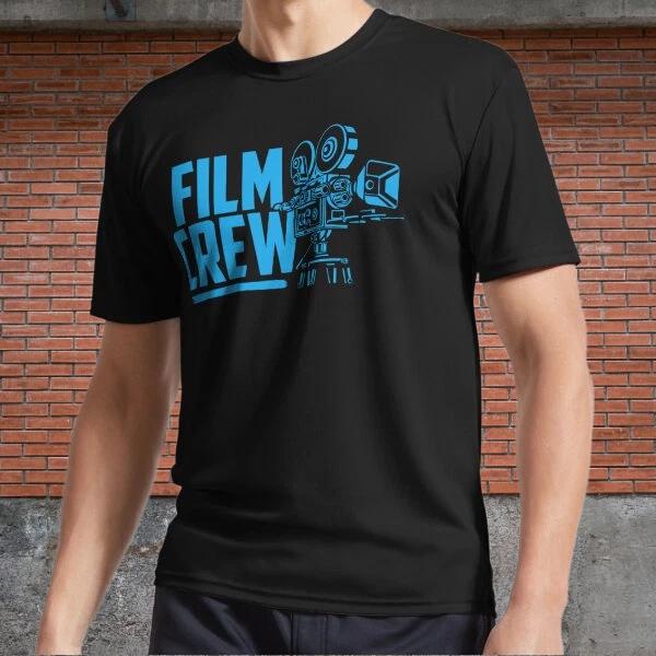 Men s and Women s T-shirts Film Crew Retro Movie Camera blue print S