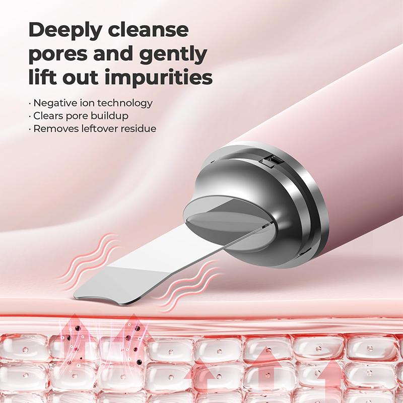 2 in 1 Electric Silicone Facial Cleansing Brush Ultrasonic Face Scrubber Skin Spatula Pore Extractor Deep Cleansing for Skincare