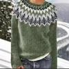 Europäischer & Amerikanischer Damen Lockerer Farbblock Rundhals Mode Pullover