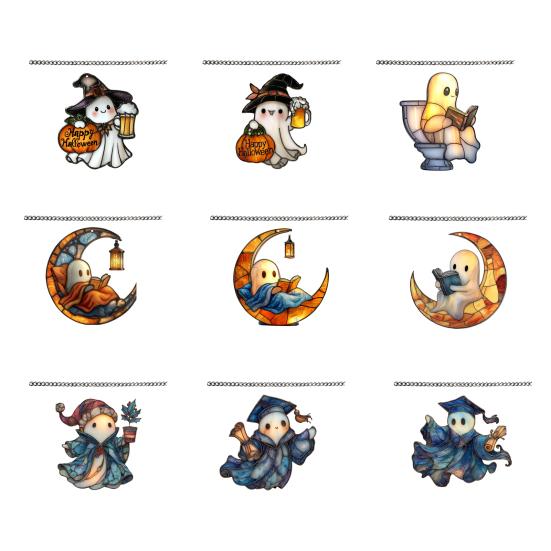 Ghost-Themed Pendant Sun Catcher Art Peaceful Atmosphere Sunlight Reflection Ornament Home Garden Decor