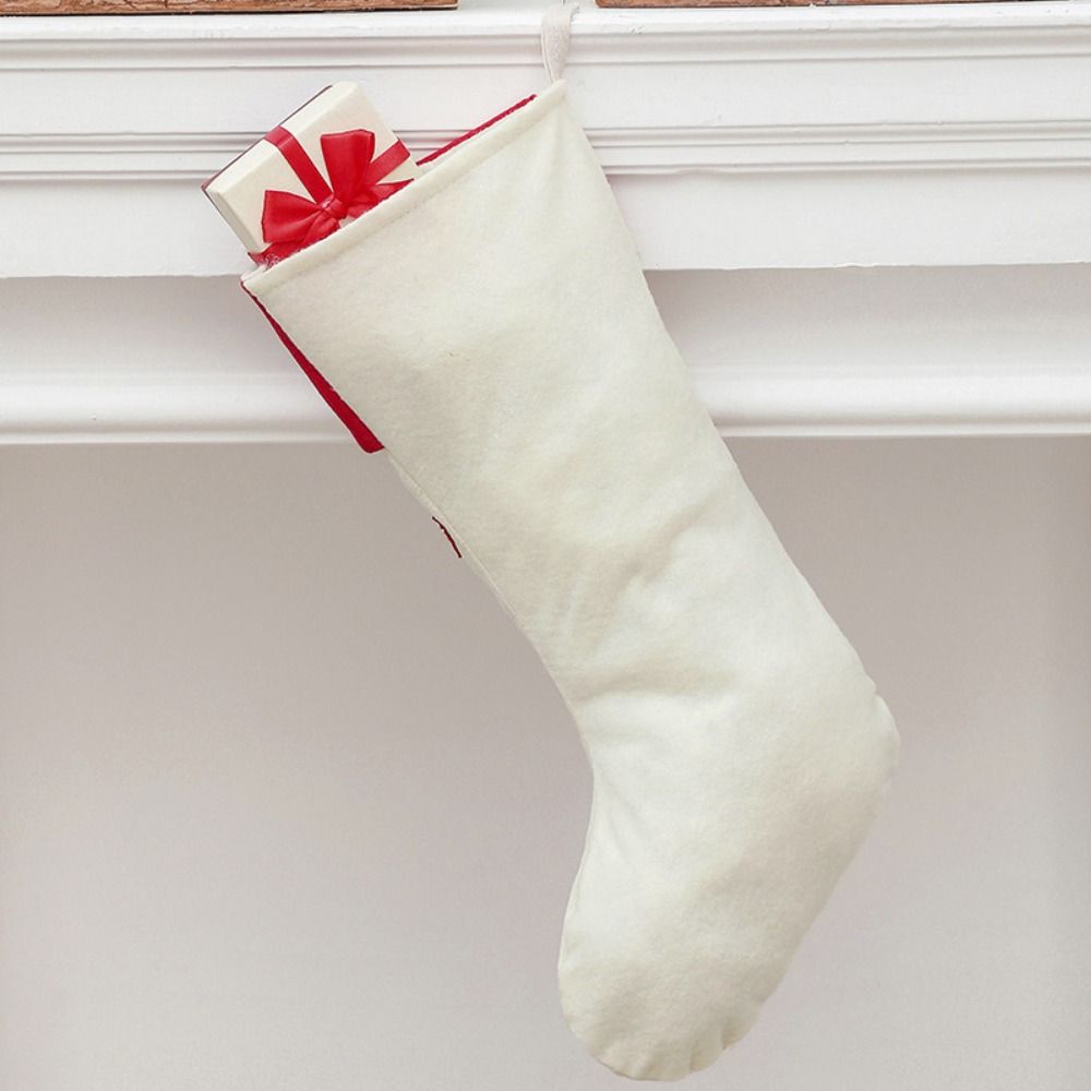 Large Size Christmas Stocking Hanging Gift Bag Candy Bag Christmas Gift Sock  Christmas Decor