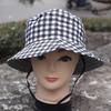 Ретро-шляпа-ведро в клетку, женская милая рыболовная шляпа со шнуровкой, летняя шляпа с защитой от солнца и ультрафиолета