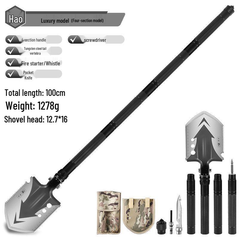 Lang Shen Multifunctional German Steel Entrenching Tool: Outdoor Self-Defense, Folding Shovel for Fishing and Military Use