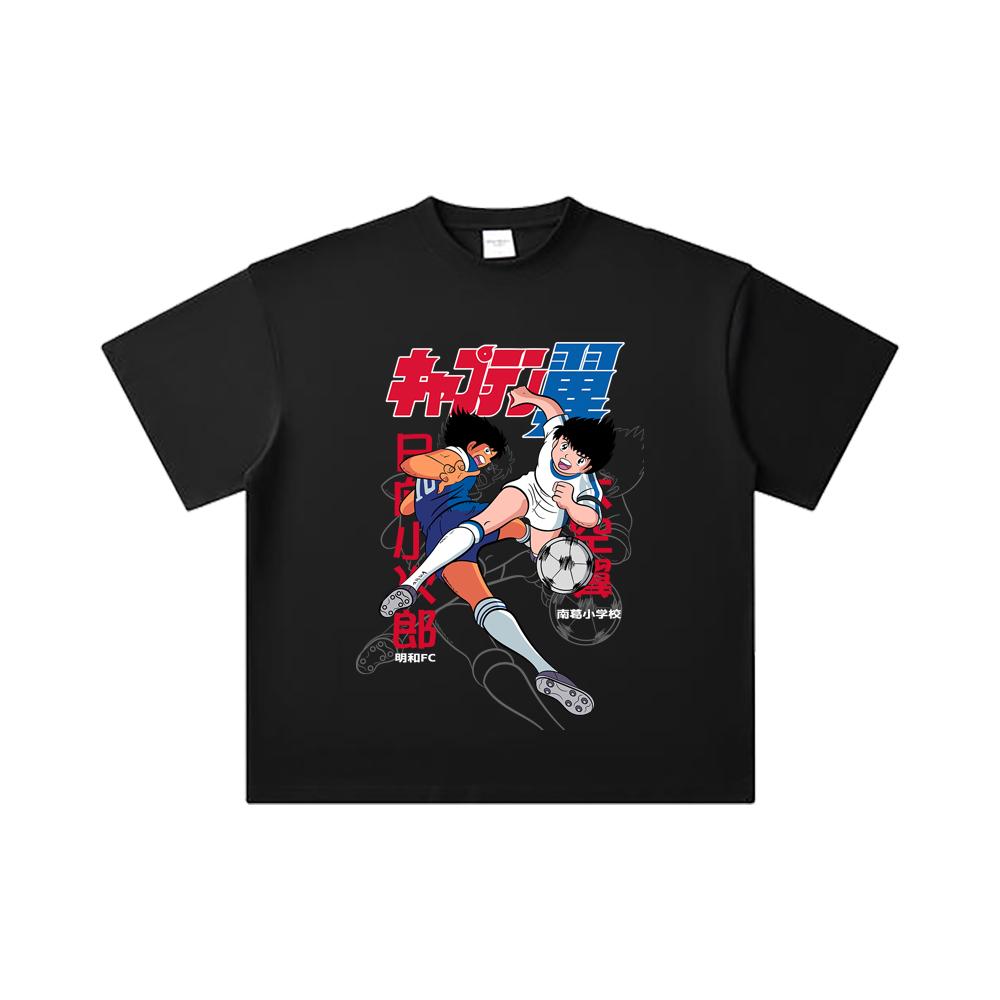 260 GSM Double Yarn 32 Count 100% Cotton Captain Tsubasa V2 Print Unisex Heavy Cotton T Shirt