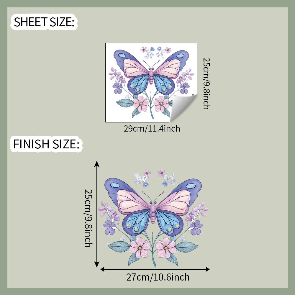 Painted Butterfly Flowers Bathroom Toilet and Toilet Stickers for Home Beautification