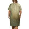 Summer Plus Size V Neck Short Sleeve Knee Pocket  Print Casual Dress For Women