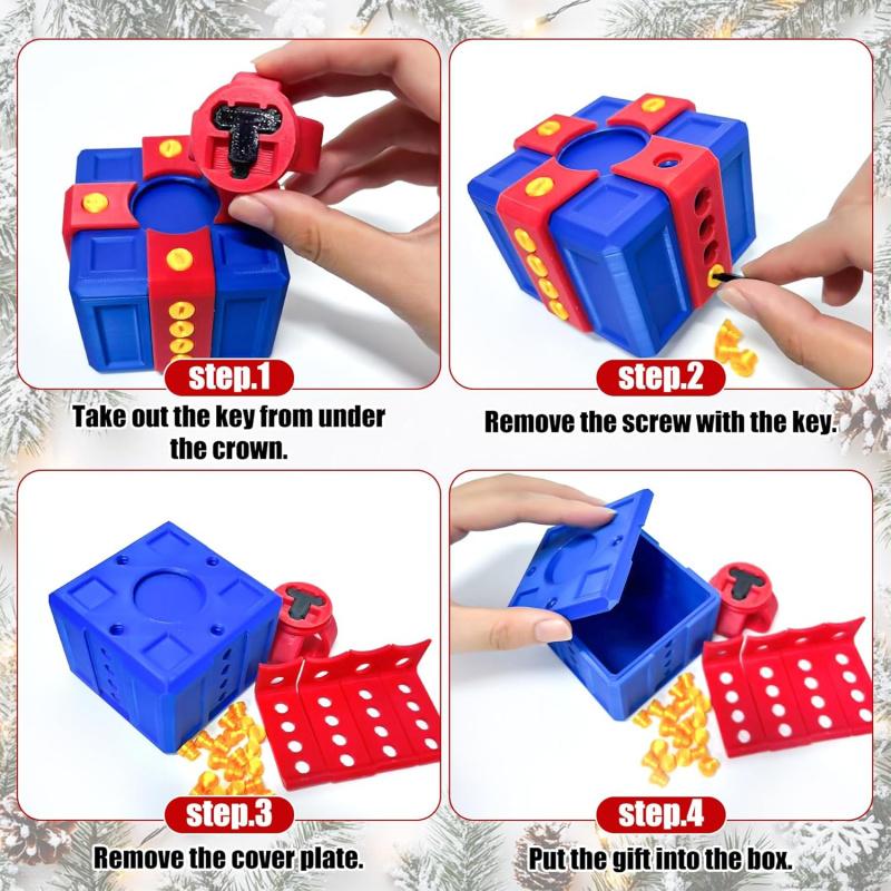 3D Printed Prank Gift Box With Screws, 3.15 Inch Surprise Money Puzzle Box, Funny Trick Gift For Christmas, Halloween & Holidays
