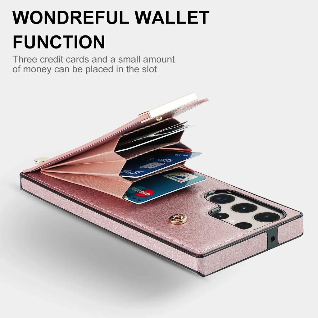 Phone Case For Samsung Galaxy S21 S23 FE S25 S24 S22 Plus Note 20 Ultra A15 A55 A54 A53 A14 A13 Organ Card Slot Leather Cover