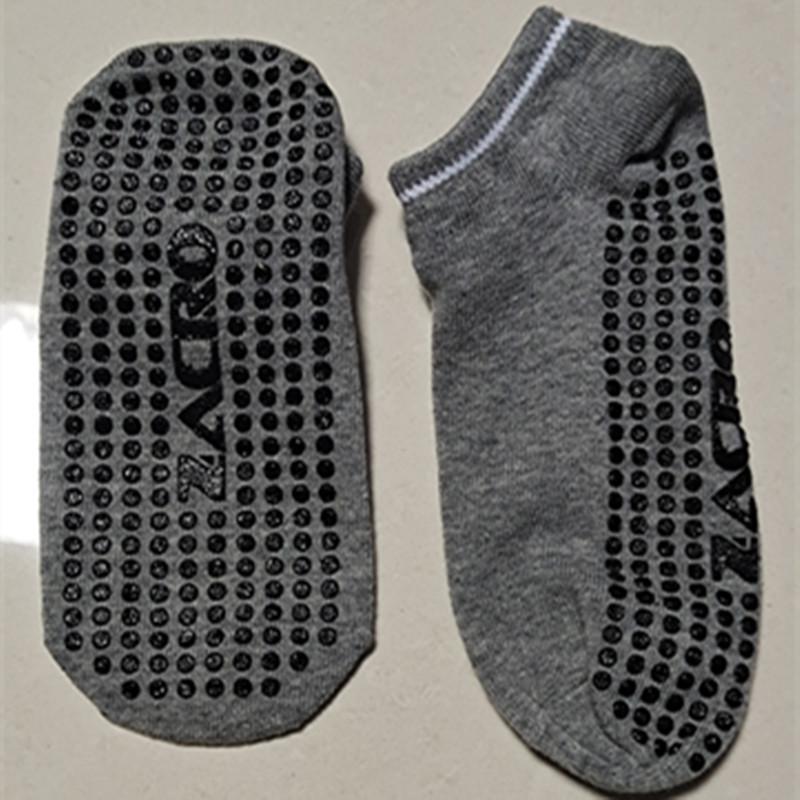 Professional Non-Slip Indoor Trampoline Socks - Cotton, Breathable for Yoga & Early Education One Size серый