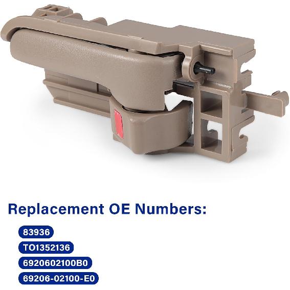 Interior Door Handle Set Compatible With 2003-2008 Toyota Corolla, 2005-2015 Toyota Tacoma, 2003-2008 Pontiac Vibe,Front Or Rear, Driver And