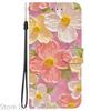 Elegante Portafoglio Colorato con Fiore Custodia per Telefono per Samsung Galaxy A27 5G SM-A276 A 27 Copertura in Pelle Flip Magnetica Carino Modello 3D Capa