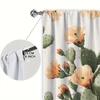 Panels Cartoon Cactus Pattern Window Curtains Distinctive Printed Suitable Gifting Family Friends Curtain Made Of Polyester