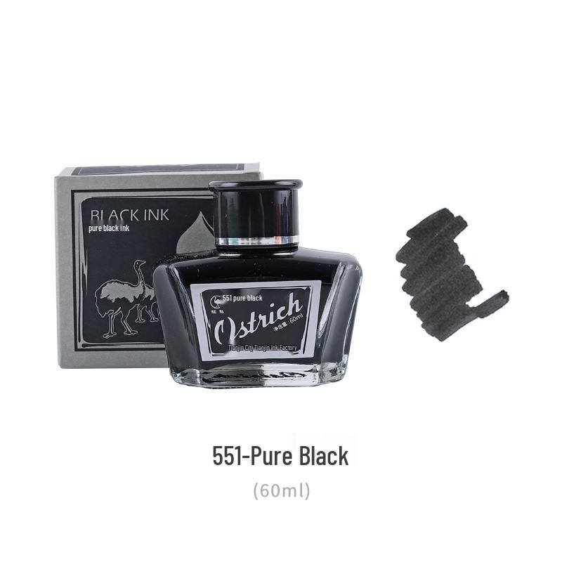 Ostrich Ink Series: Set of 3 Waterproof, Erasable Fountain Pen Inks - Red, Black, Pure Blue
