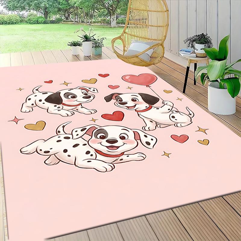 Dalmatian Puppies Love Balloon Carpet Rug Soft Washable Anti Slip Home Living Room Sofa Mats Personalized Christmas Rug