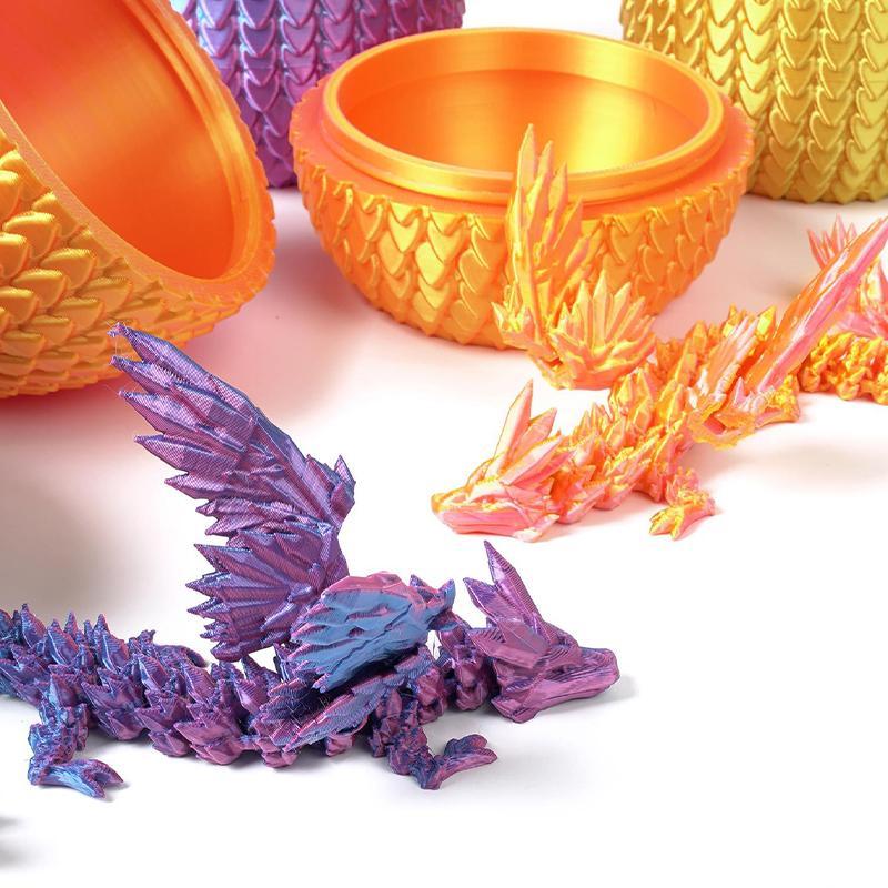 Creative 3D Printed Dragon Ornaments Flexible Articulated Gradient Color Dragon Crafts Children'S Toy Sets Gifts Desktop Decoration