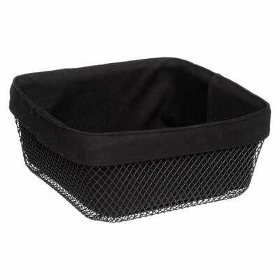 Mayaj Metal Container/Basket Black Lined With Fabric