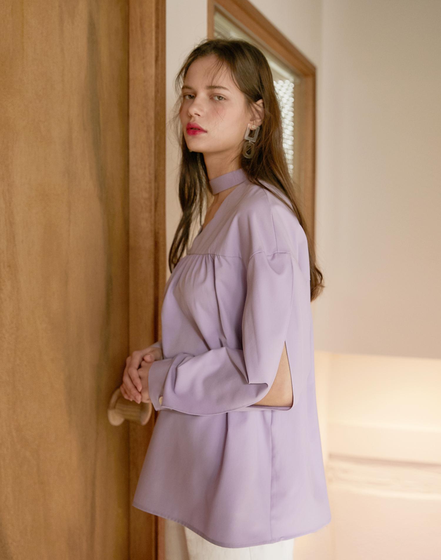 The Studio K Choker Blouse Lavender Purple Lavender/Fresh
